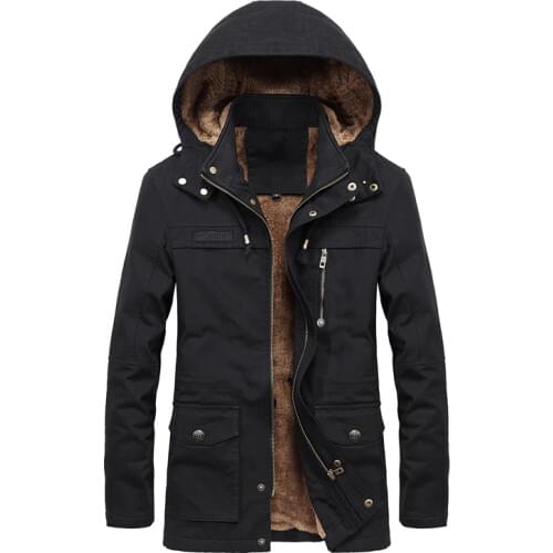Winter Jacket Men Thicken Warm Jacket Men Hooded parka Coat Fleece Fashion Brand Winter Coat Men Parka Outerwear Plus Size M-5XL
