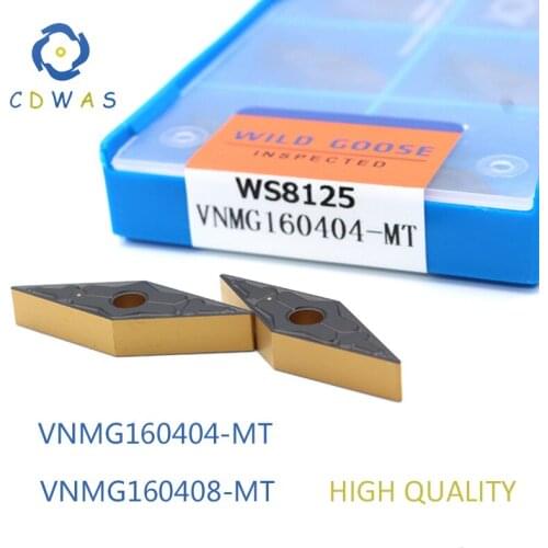 10PCS High Quality VNMG160404 VNMG160408 MT Tungsten Carbide Insert External Turning Tool Lathe Cutter Tool work for Steel