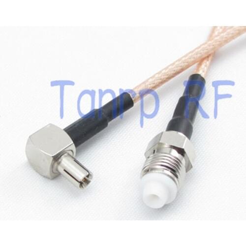 50CM Pigtail coaxial jumper cable RG316 extension cord in FME female jack to TS9 male right angle RF adapter connector