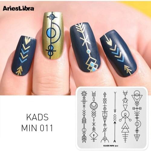 AriesLibra Stamping Template Geometry Design Nail Stamping Plates Nail Art Template Manicure Stamping Image Plate Tool Nails