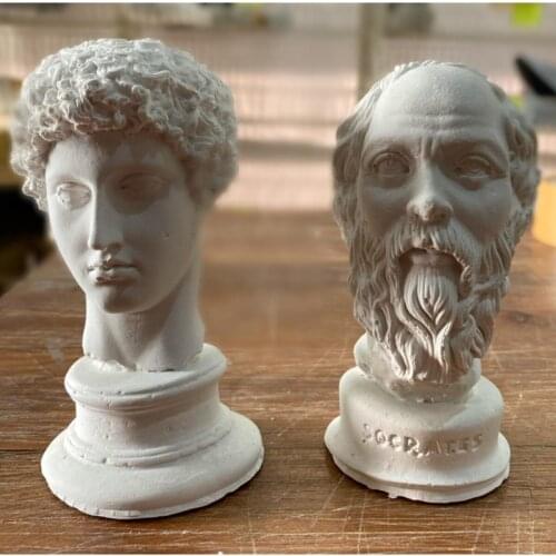 White Hermes and Socrates Sculpture Bust 2 grain defkoratik household items quality miniature long lasting waterproof