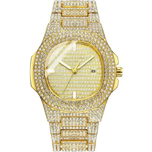 Mens Watches Top Brand Luxury Iced Out Diamond Watch Women Men HIP HOP Quartz Watch Male Clock Relogios Masculino Drop Shipping