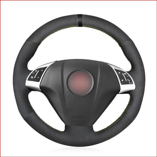 Black Suede Hand Sew Comfortable Soft Steering Wheel Cover for Fiat Grande Punto Bravo Linea 2007-2019 Qubo Doblo Opel Combo