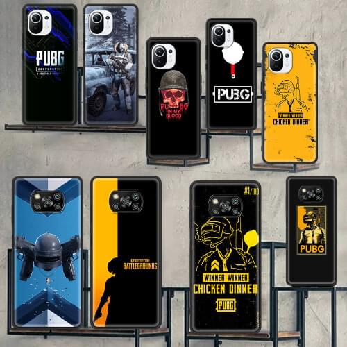 Smartphone Case For Xiaomi Poco F3 M3 X3 NFC Pocophone F1 Mi Note 10 Pro Lite Silicone Shell Black Coque Soft Fundas PUBG Game