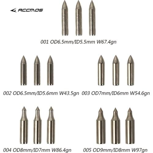 DIy Archery Stainless Steel Arrow Point Tip For OD 5.5mm 5.6mm 6mm 7mm 8mm Arrow Shaft Arrow Broadhead Arrow Head Accessory