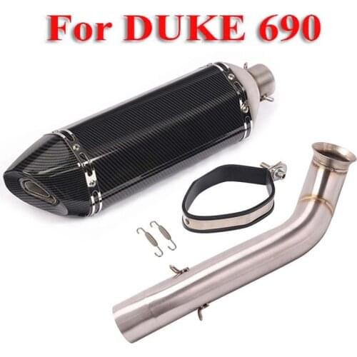 Motorcycle for DUKE 690 Exhaust Tip Muffler 51mm Escape Middle Connect Tube Exhaust System for KTM DUKE 690