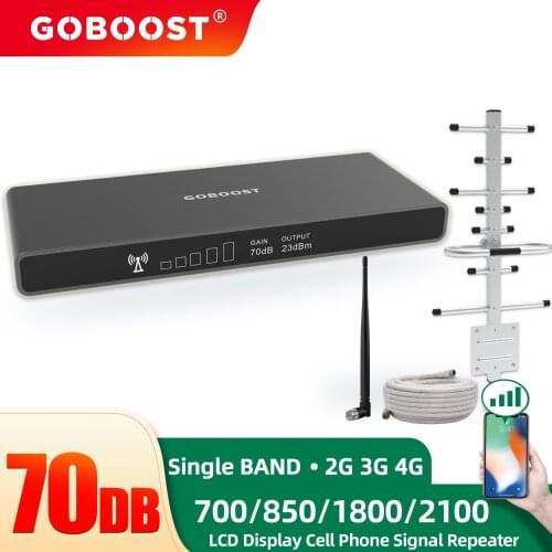 GOBOOST Cellular Repeater 3G 4G LTE GSM Signal Booster 700 850 1800 2100 MHZ DCS WCDMA Amplifier Network UMTS Antenna Cell Phone
