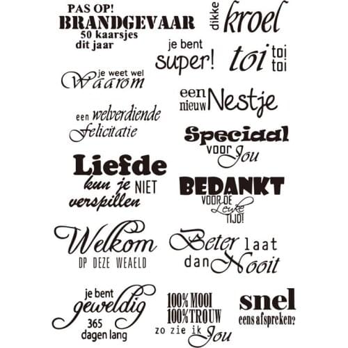 Dutch word Transparent Silicone Stamps Seal for DIY scrapbooking photo album Decorative clear stamp