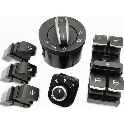 Headlight Window Chrome Power Side Mirror Switch For Golf 5 6 Jetta 5 6 Passat B6 Touran Tiguan Scirocco Amarok 5ND941431A