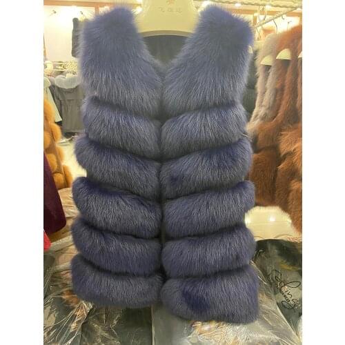 Classic Fashion Womens Natural Real Fox Fur Vest Fur Vest Fox Fur Waistcoat