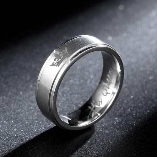 MOREDEAR Steel color 6mm to ring her queen his queen ring couple titanium steel ring cross mirror jewelry wholesale