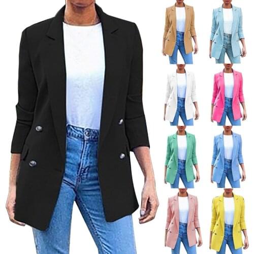 Fashion Blazer Women Coat Clothing Solid Color Tailored Coat Blazer Female Basic Coat Ladies Overcoat Clothes
