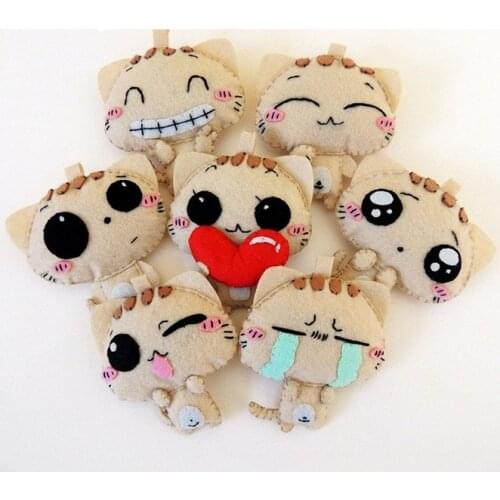 Mylb 7pcs Sewing Art DIY Babay Toys Felt Craft Free Cutting Felt Material Package Handmade Cute doll for kids Christmas gift