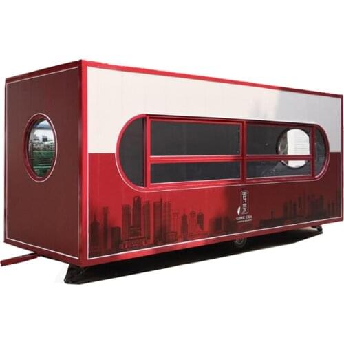New Arrival Outdoor Square Trailer Street Food Vending Cart Mobile Caravane Fast Food Kiosk Customizabled