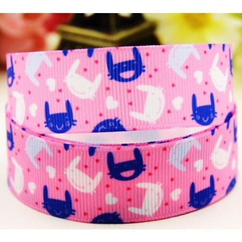 22mm 25mm 38mm 75mm Rabbit cartoon printed Grosgrain Ribbon party decoration 10 Yards X-04561