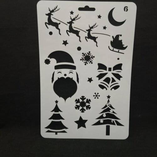 Christmas Layering Stencils for Diy scrapbook/photo album Decorative Embossing coloring,painting stencil,home decor