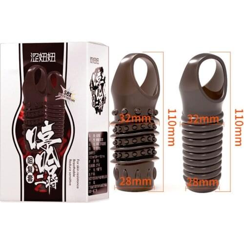 Sex Toys Mens Blocking Sleeve Crystal Pro Extender Sleeve Penis Cock Ring Sex Toy for Man Factory Directly