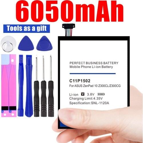 Replacement Phone Battery C11P1502 6050mAh for ASUS ZenPad 10 Z300CG Z300CL +Free Tools