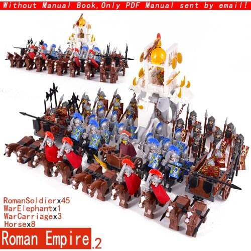 Medieval Age Castle Royal Kings Knight Rome Spartacus Chariot Soldiers Building Blocks Bricks Toys for Children Boys Gift