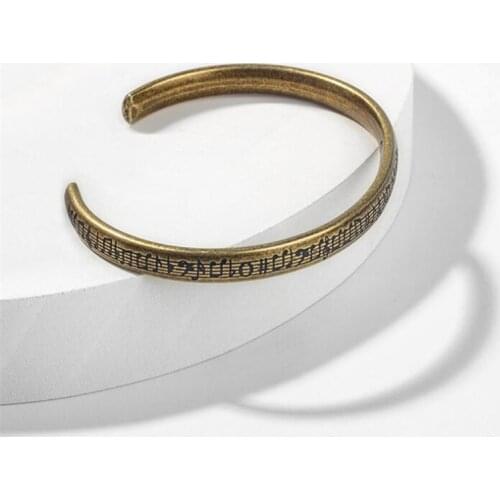 Vintage Retro Bronze Bangle For Men Stainless Steel Note Music Mens Bracelet Open Cuff Bracelets Bangles pulseira masculina