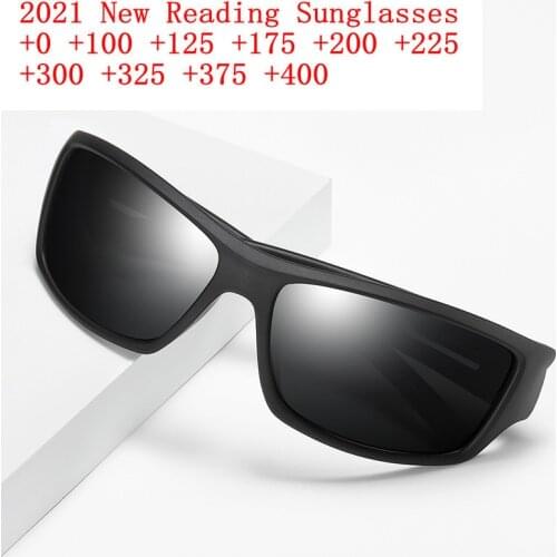 High Quality Square Sun Reading Glasses Full Frame Glasses for Men Women Gray Sports Sunglasses Diopter 1.0-3.5 NX