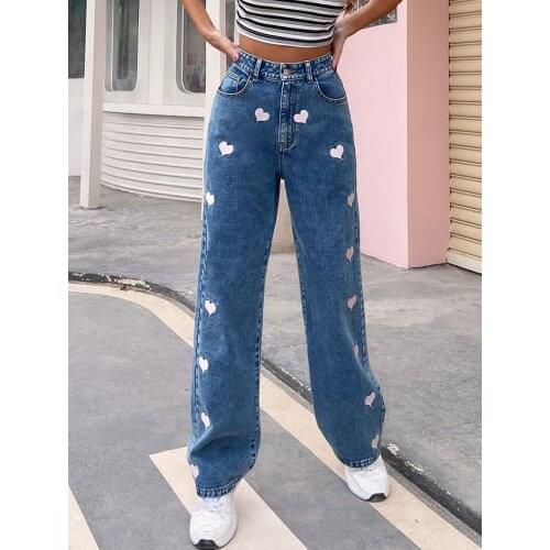 ZAFUL Women's Jeans With Embroidery
