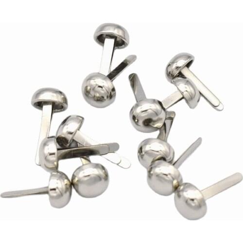 100pcs Silver Round Dome Purse Feet 8mm Handbag Nailheads Round Dome Studs Leather Purse Feet Bag Cone Feet