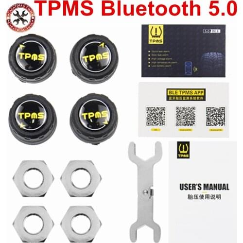 2021 Newest Orignal Car Bluetooth 5.0/4.0 TPMS Monitor Alarm System Tire Pressure Sensor For Andriod IOS for Car Safety