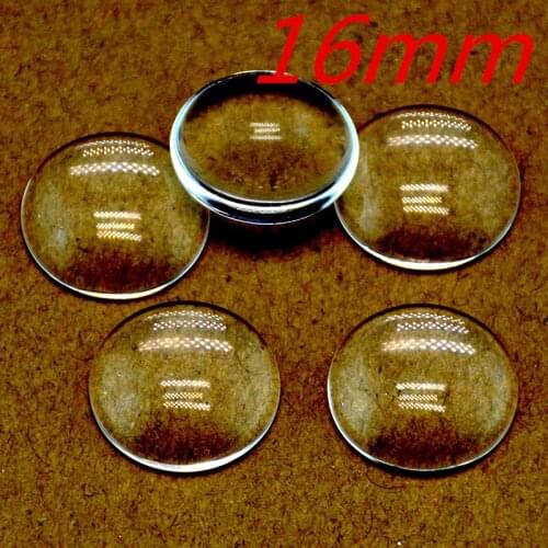 30pcs/lot Good Quality 16mm Domed Round Transparent Clear Magnifying Glass Cabochon Cameo Setting Base Set