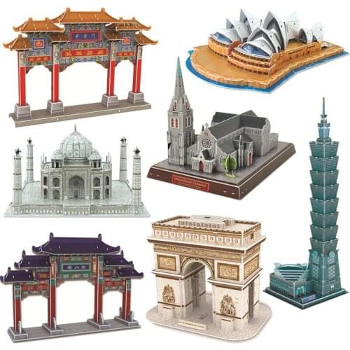 3d Three-dimensional Puzzle Chinatown China Gate Model Childrens Educational Diy Building Model Toys P266