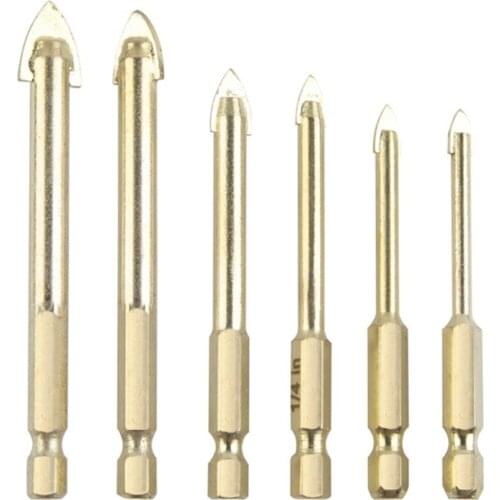 6PCS Ceramic Glass Tile Drill Bit Tungsten Steel Hexagonal Drill Bits