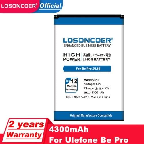 LOSONCOER 4300mAh 3019 Battery for Ulefone Be Pro / Ulefone Be Pro 2 / Ulefone L55