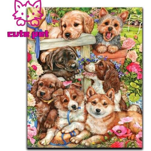 Diamond mosaic Yorkshire Terrier Golden Retriever Akita Diamond Painting rhinestone pictures embroidery 5d puzzle new Decoration