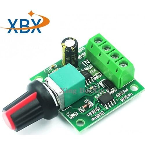 Free Shipping5PCS DC New 1.8V 3V 5V 6V 12V 2A Low Voltage Motor Speed Controller PWM 1803BK (Potentiometer with switch)