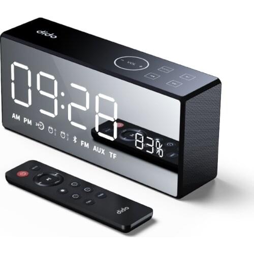 Wireless Bluetooth Speakers Music Stereo Bass Remote Controller Outdoor Car Clock LED FM TF AUX Mirror Portable Mini Subwoofer