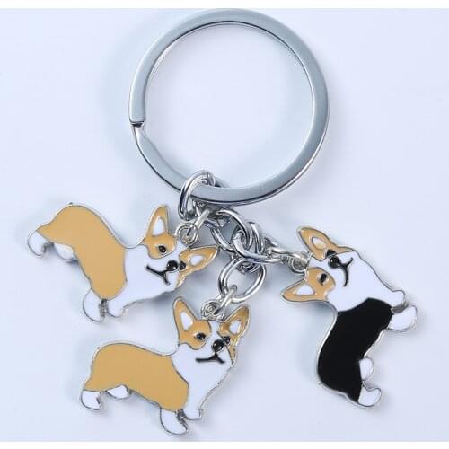 Welsh Corgi Pembroke Keychain Key Rings For Women Men Girls Alloy Metal Pet Dog Car Key Chain Bag Charm Keyring gifts