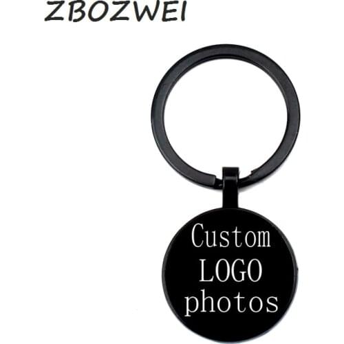 Custom logo black keychain