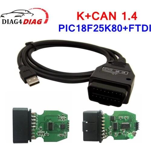 For VAG K CAN Commander 1.4 Diagnostic Cable OBDII Scanner Commander PIC18F25K80 FTDI FT232RQ Chip For V-W /S-eat/S-k-oda/Au-Di