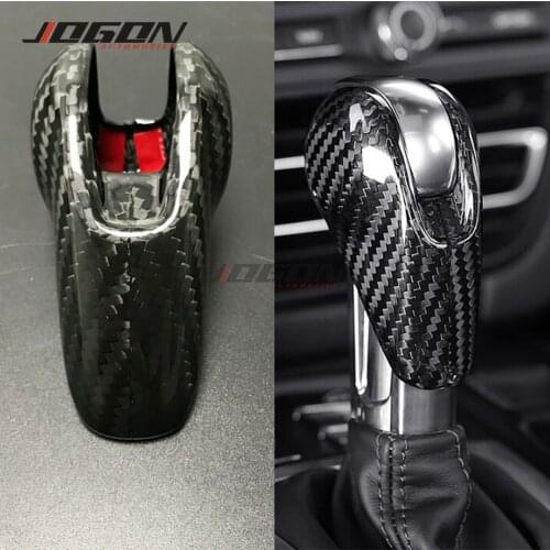 For Porsche Panamera Macan 911 Carrera 718 Boxster Cayman 2010-2020 Dry Carbon Fiber AT Gear Shift Knob Head Cover Trim