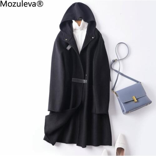 Mozuleva Double Sides Cashmere Wool Coat Female Autumn Winter Japanese Style Loose Long Woolen Coats Outwear Wool Trench Coat
