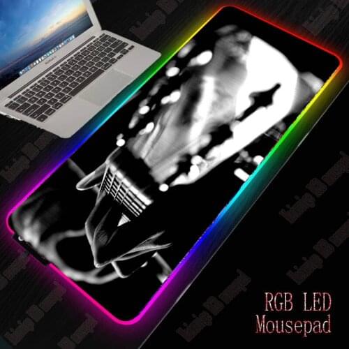 Guitar Music RGB Gaming Accessories Mouse Pad Computer Keyboard Pad Mat Led Extended Mousepad with 14 Colorful Lighting Modes