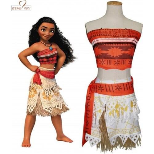 Toddler Little Girls Bohemia Moana Suit Princess Costume 4pc Suit Summer Style Cosplay with Wig
