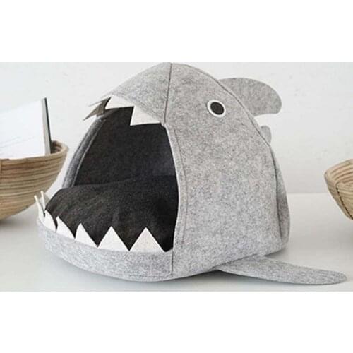 Cool Shark Cat House Shark Mouth Cat Bed Mat Cathouse Kitten Burrow Cuddle Cave Puppycat Bed Mat