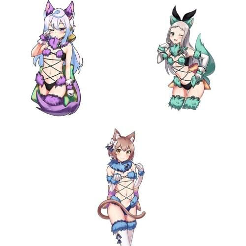 Three Ratels CDM161 Cute sexy Catgirl laptop stickers anime anime car hood sticker
