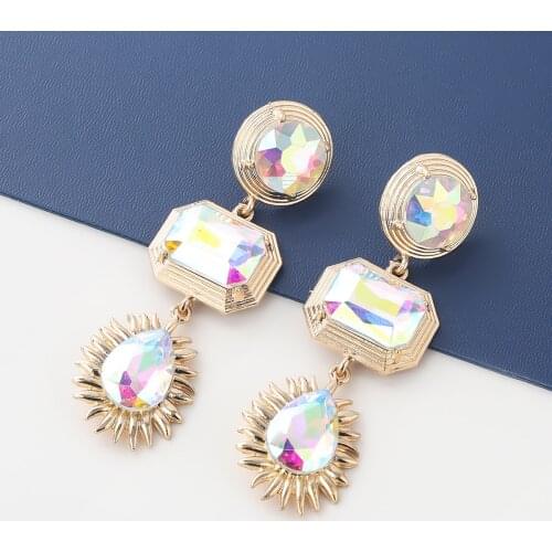 Fashion Multi-layer Metal Geometric Acrylic Earrings Womens Creative Popular Dangle Earrings Party Accessories