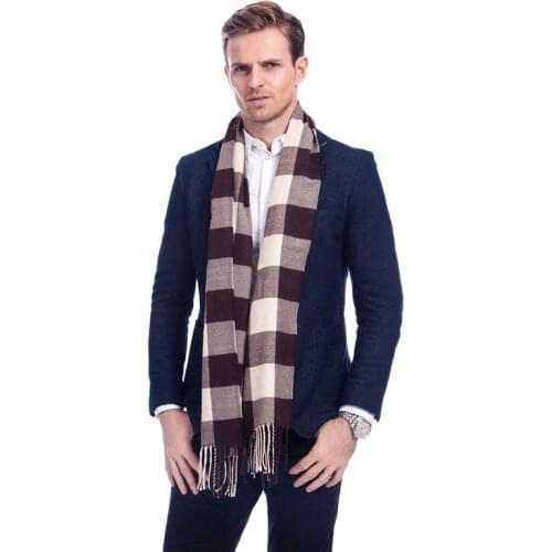 Fashion Brand plaid wool men scarf winter autumn scarfs cashmere tassel scarves A3A17531