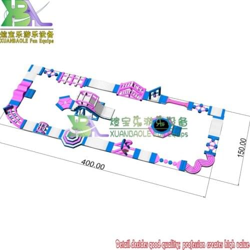 Wet Bouncer Floating Garden Toy Slide Jumping Castle Outdoor Inflatable Water Park