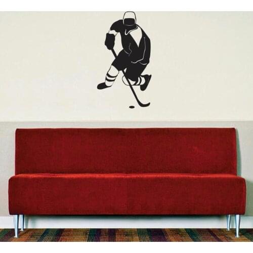 Hockey Player Sticker Decal Wall Vinyl Art Wall Stickers For Kids Rooms Bedroom Decoration Home Decal Decor Stickers Muraux A415