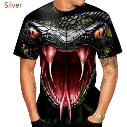2021 Newest Men and Women Fashion 3d Printed Snake T-shirt Personality Creative T-shirt Tops XS-5XL