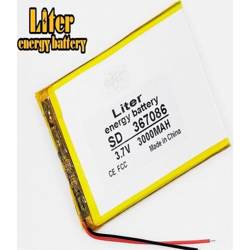 New battery 367086 3.7V 3000mAh 357085 Lithium Tablet polymer with Protection Board For PC U25GT
